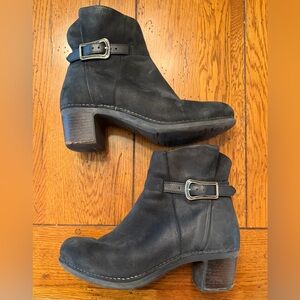 Dansko Black Heeled Boots with Buckle